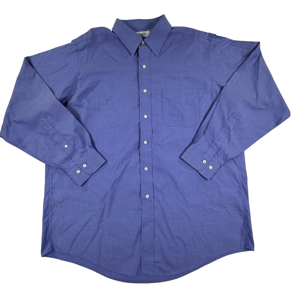 Brooks Brothers‎ Mens 16.5 - 34/35 Non Iron Button Down Dress Shirt Blue Cotton